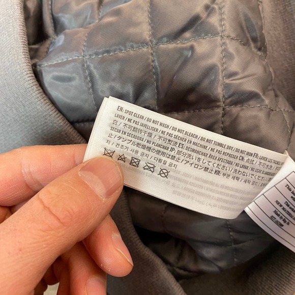 Abercrombie & Fitch Bomber Jacket Mens Large Gray Full Zip Ribbed Faux Suede - Picture 7 of 10